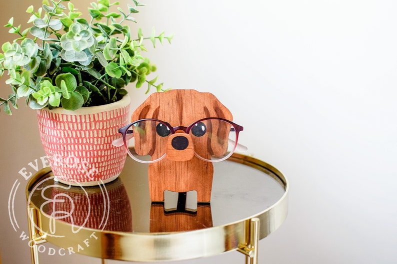 Dachshund Glasses Stand Brown