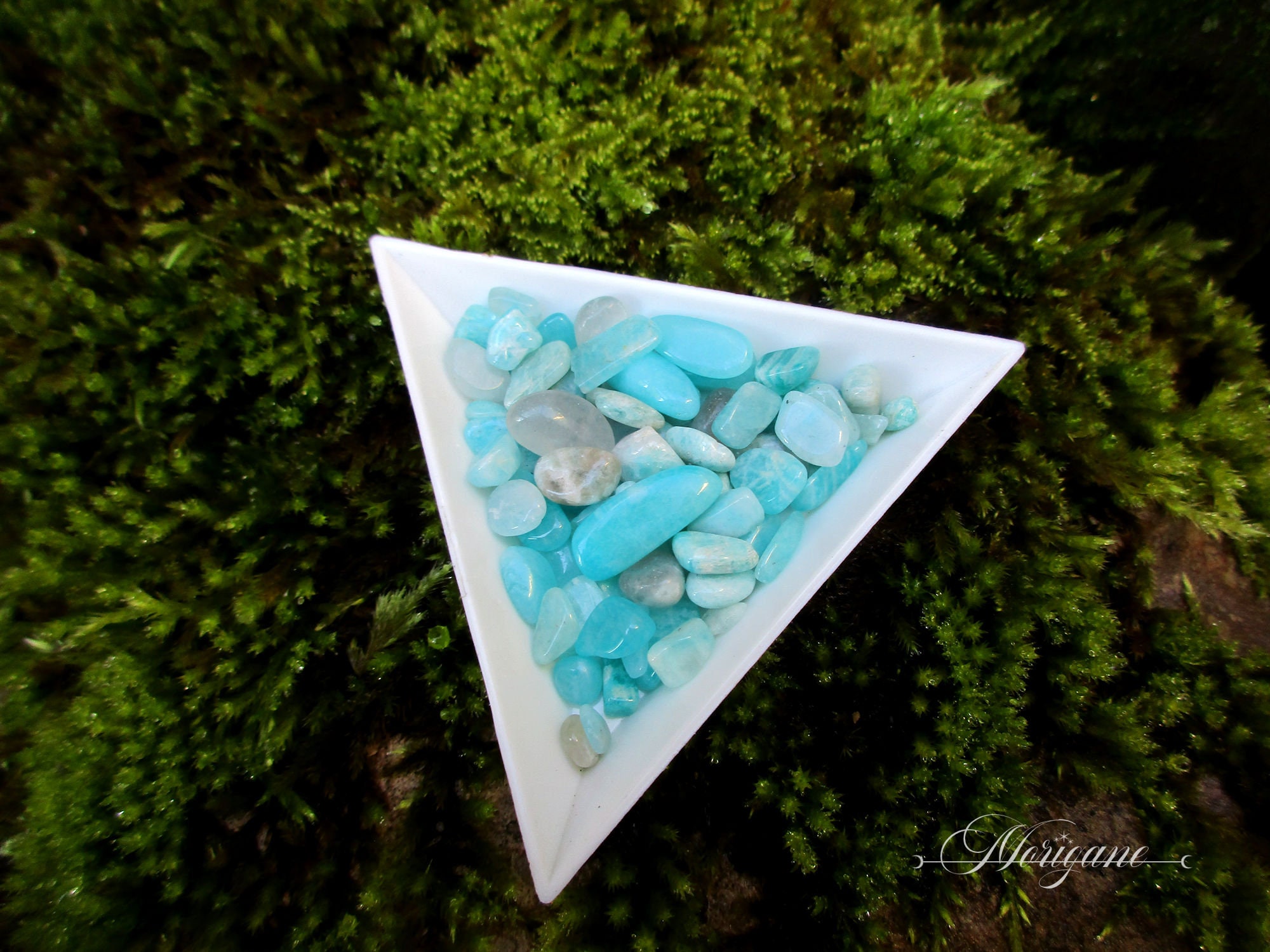 Gravier Fin Amazonite, Pierre Naturelle 5/7mm, Cristal Amazonite Naturelle, de Guérison/Force et Vit