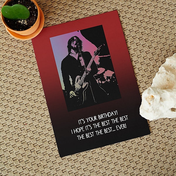 Foo Fighters birthday card 'Best of You' lyrics 7" x 5" high quality 300gsm card w/envelope inside blank boyfriend girlfriend partner wife