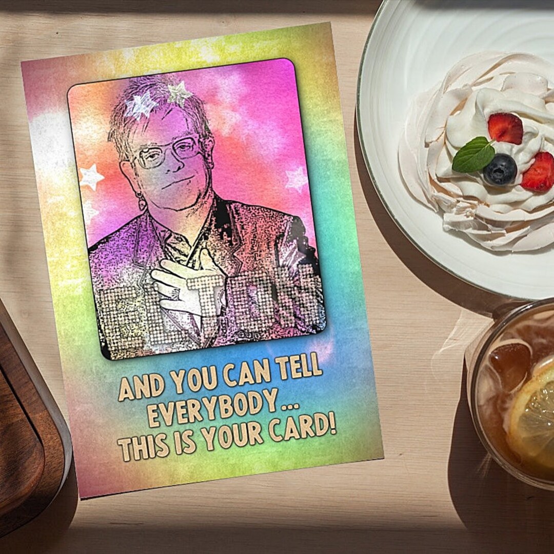 Funny Elton John 'this is Your Card' Birthday Card - Etsy