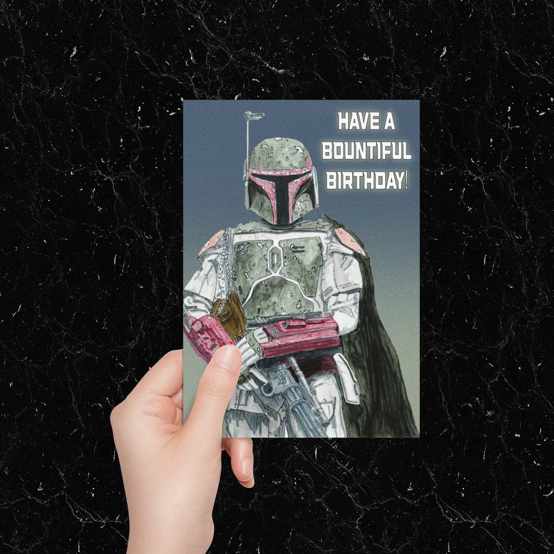 Boba Fett Star Wars Mandalorian Personalised Wrapping Paper, Gift Wrap With  Tags From Hand Drawn Artwork With Ribbon 