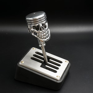 Hand Carved Motorcycle Piston Skull Shift Knob