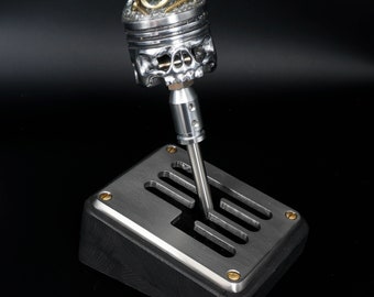 Calavera de pistón, calavera, palanca de cambios, joyas, palanca de cambios, perilla de cambio, resina epoxi