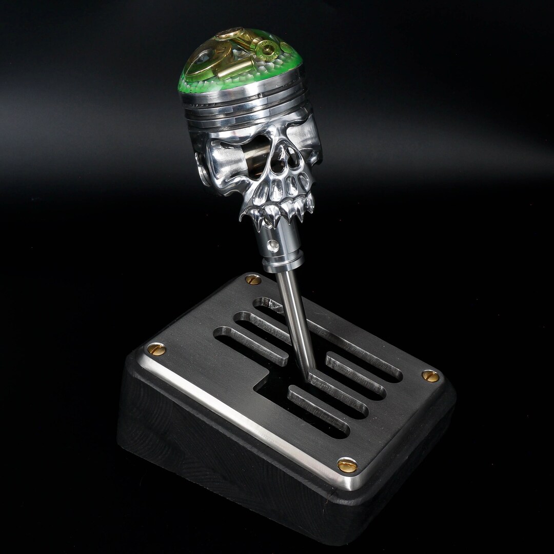 Piston Skull, Skull,gearshifter,jewelry,shifter,shift Knob,epoxy Resin