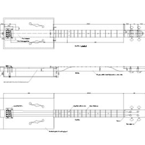 4-saitige Akustik Zigarrenbox Gitarren-Plan