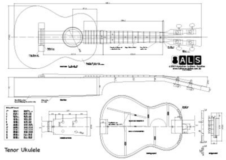 Tenor Ukulele Builders Plan Full Scale Print Etsy