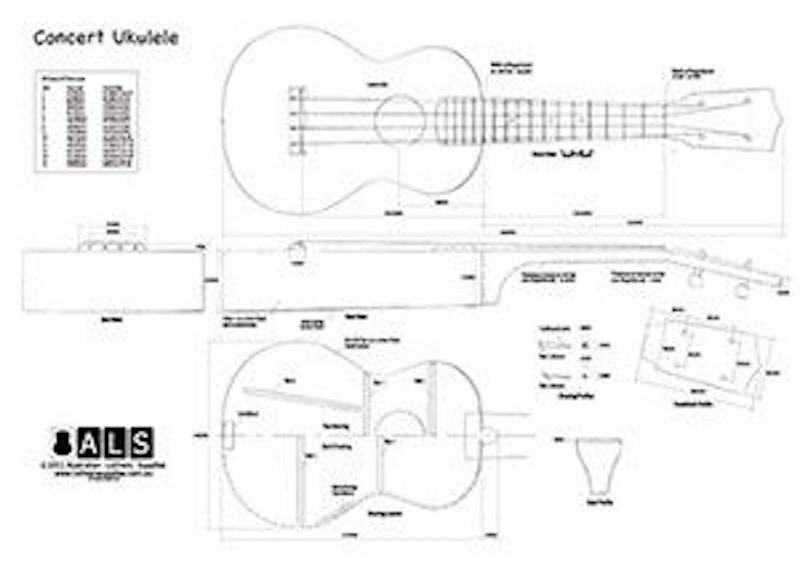 Ukulele Plans Set di 3 Soprano Concerto e Tenore Stampe Etsy Italia