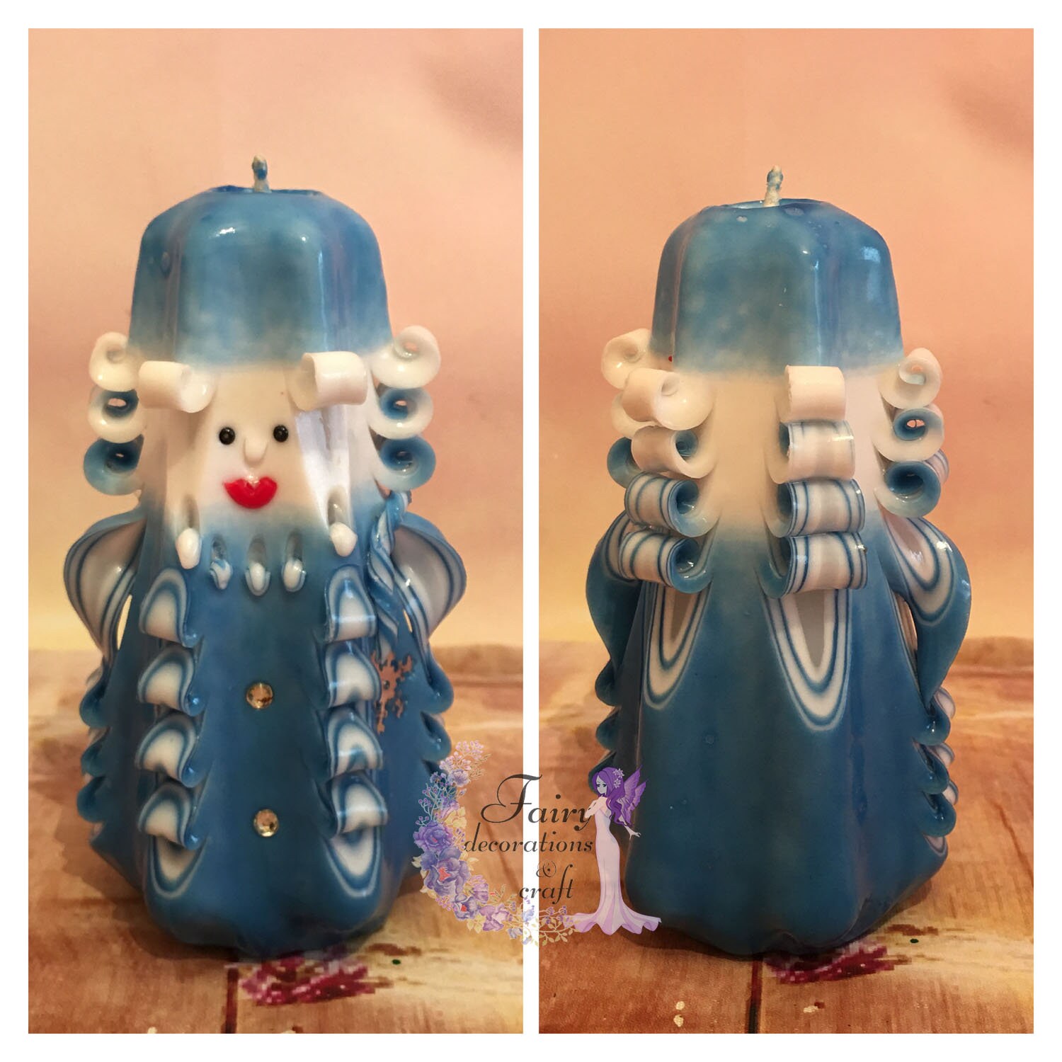 Hand carved Christmas candles Etsy