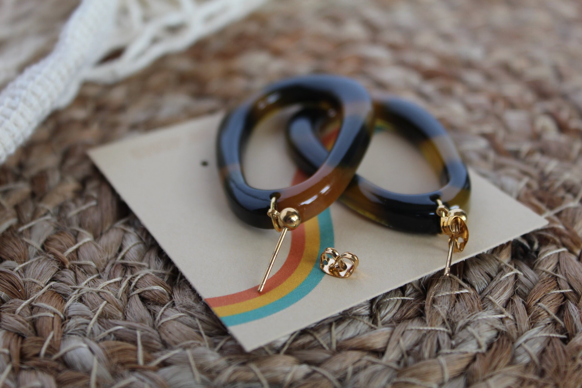 Tortoise Shell Earrings, Resin Earrings, Resin Jewelry, Resin Statement