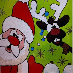 Digital Print - Frosty the Snowman and Reindeer