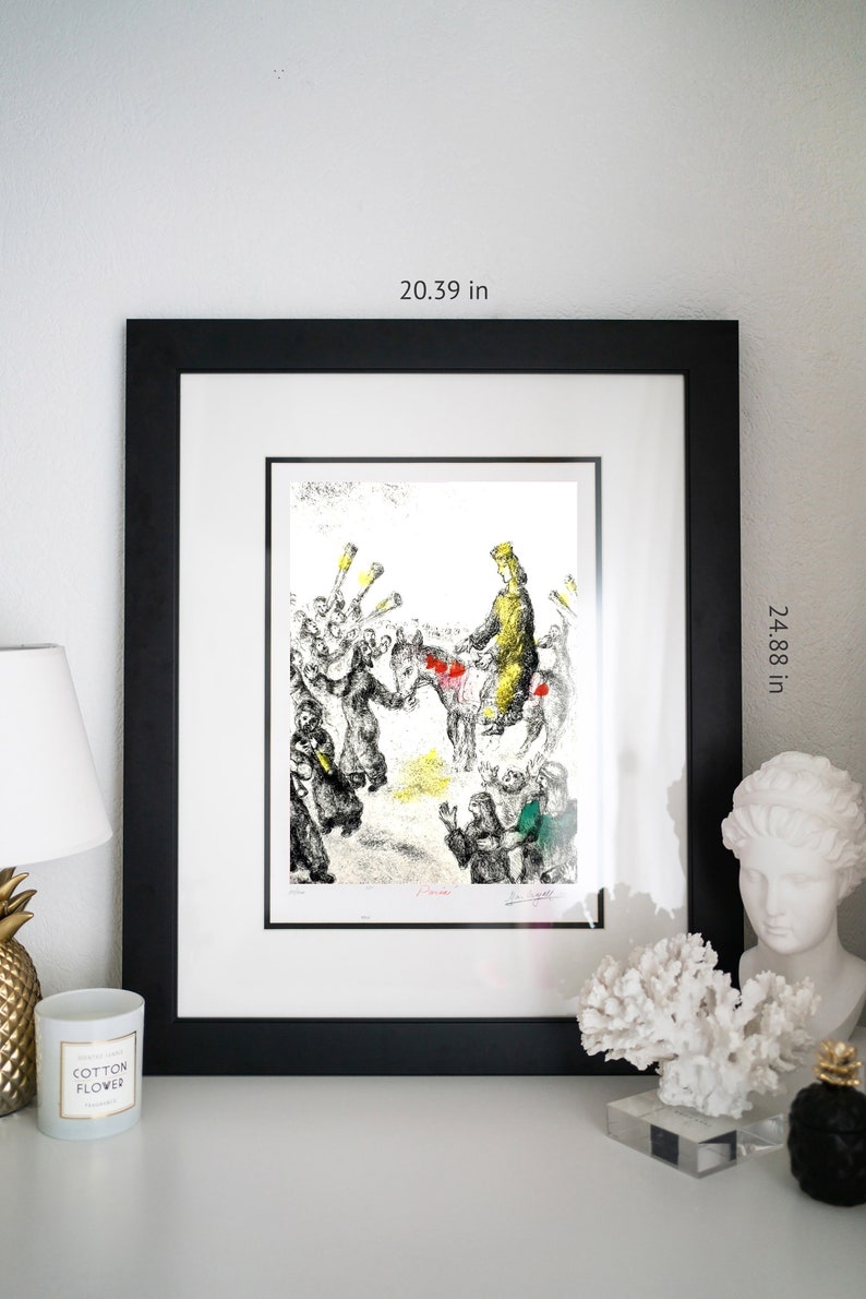 Marc Chagall - Solomon proclaimed king of Israel, 1969. Framed, Marc Chagall - Solomon proclaimed king of Israel, 1969. Framed,