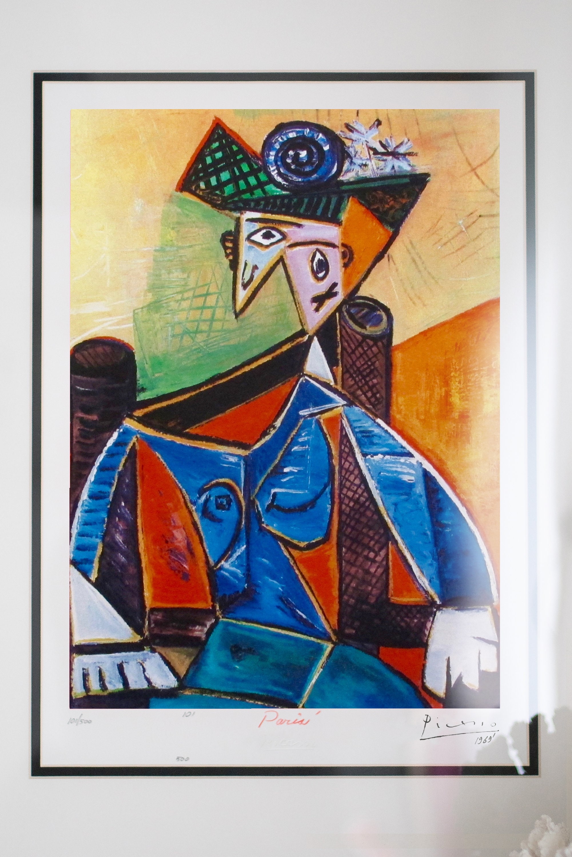 Frau Mit Hut Gemälde Picasso Pablo Picasso Die Büste einer Frau mit Hut 1969. Gerahmte | Etsy