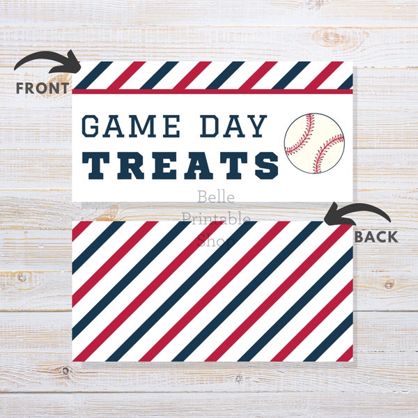 Printable Baseball / Softball Bag Topper - Game Day Treats - 3 Sizes: 3", 4", 5" - Instant PDF Download