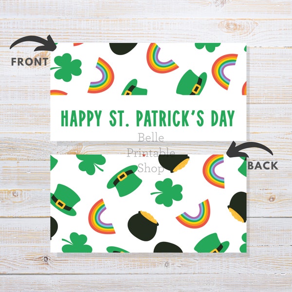 3 Sizes: Printable Cookie Bag Topper - Happy St. Patrick's Day - 3", 4", 5" - Instant PDF Download