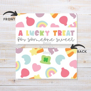 2 maten: afdrukbaar A Lucky Treat For Something Sweet Bag Topper (St. Patrick's Day) - 4" x 2" en 5" x 2" - directe pdf-download