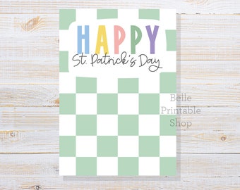 Printable 3.5" x 5" Mini Cookie Card - Happy St. Patrick's Day - Instant PDF Download