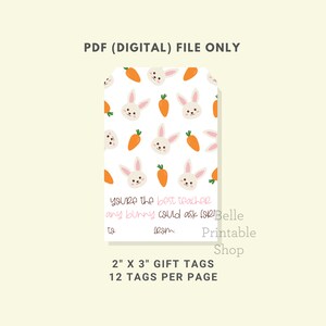 Printable Easter Gift Tag You're the Best Teacher Any Bunny Could Ask ...