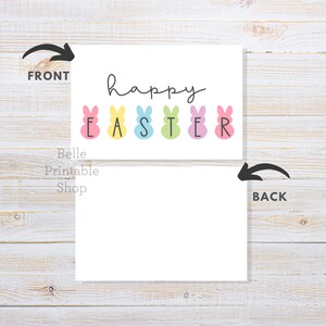 Printable 3" x 2" Cookie Bag Toppers - Happy Easter (Peeps) - Instant PDF Download