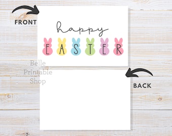 Printable 3" x 2" Cookie Bag Toppers - Happy Easter (Peeps) - Instant PDF Download