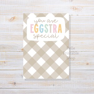 Druckbare 3.5 "x 5" Mini Cookie Osterkarte - You Are Eggstra Special - Instant PDF Download
