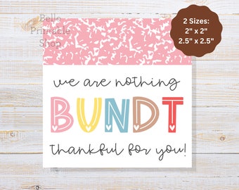 Bundt Thank You Tag Printable - Teacher Appreciation (PDF Download)