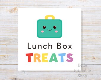 Printable School Cookie Tag - Lunch Box Treats - 2" Square + 2.5" Square - Instant PDF Download