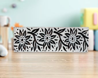 Floral printing block stamps border
