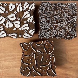 Blocco di stampa in legno in 3 colori, blocco di stampa in tessuto, riempimento del blocco di colore, timbro fatto a mano