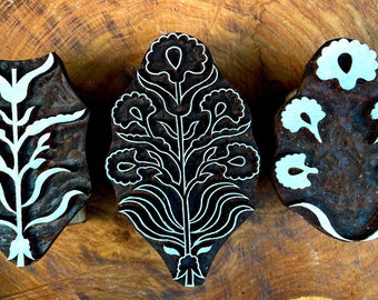 Wooden Printing Block Stamp Hand Made Printing Block Print on Fabric, Clay,  Tattoo, Cookies and Henna 