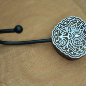 Lotus design wall hook hand carved