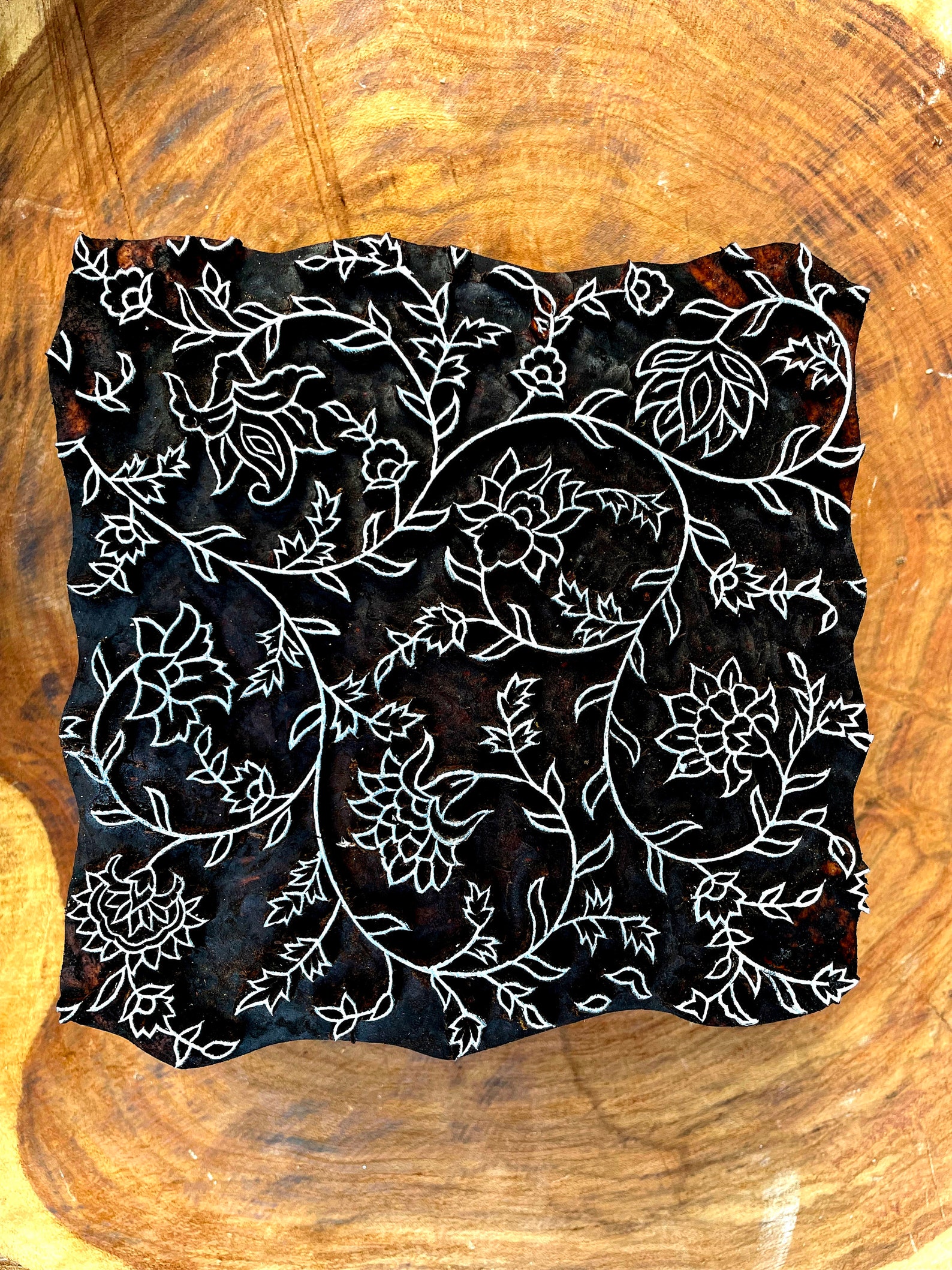 Wooden Printing Block in Three Color Filler Block Stamps Fabric ...