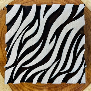 Timbro quadrato con stampa a blocchi di legno con motivo zebra