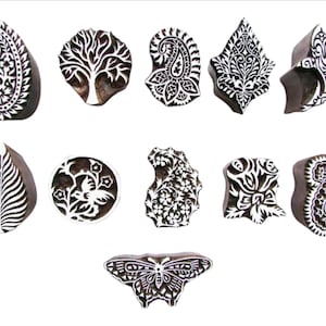 Henna-Druckblock Stempel Tattoo Holzblock Stempel Stoff Druckstempel Ton Druckstempel