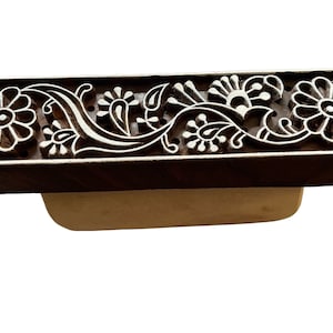 stampa in legno bordo timbro intaglio a mano stampa a blocchi blocco henné, tatuaggio, tessuto, argilla e biscotti