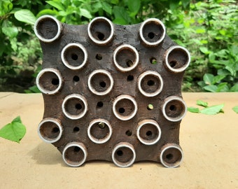 Textile printing block stamp, fabric printing block, clay print and home decoration 6 inches