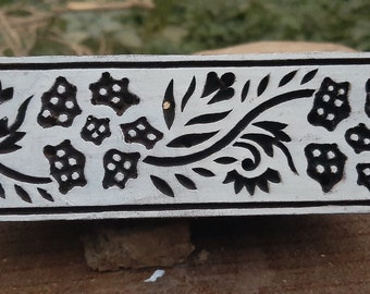 Border Floral Wooden Printing Block, Hand Carved