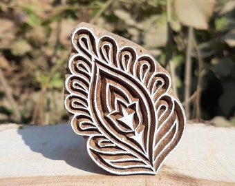 leaf wooden printing block