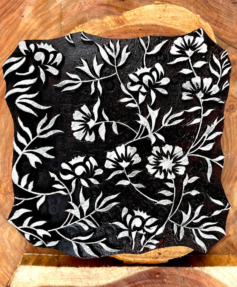 wooden block stamps professional printing block for fabric print clay, cookies, henna and tattoo image 1