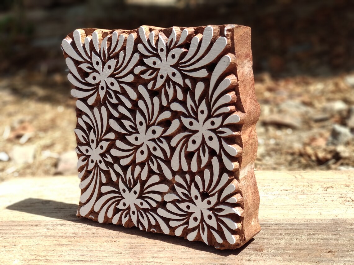 Wooden Printing Block Large Printing Block Fabric Print Clay Etsy