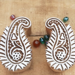 paisley pair printing block stamp