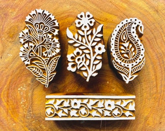 wooden block stamps printing block wooden stamps print on fabric, clay, tattoo, henna, and cookies etc