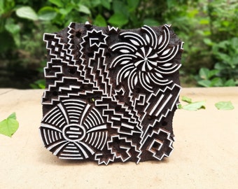 fabric printing block clay. tattoo, cookies, henna hand made printing block stamps