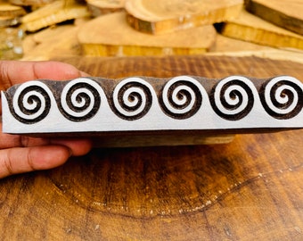 wave design printing block border stamp wave printing stamp printing on fabric, clay, tattoo, henna, paper and cookies print
