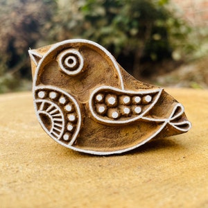 Vogel Holzstempel zum Bedrucken von Stoff, Ton, Keksen, Henna, Tattoo und Keramik
