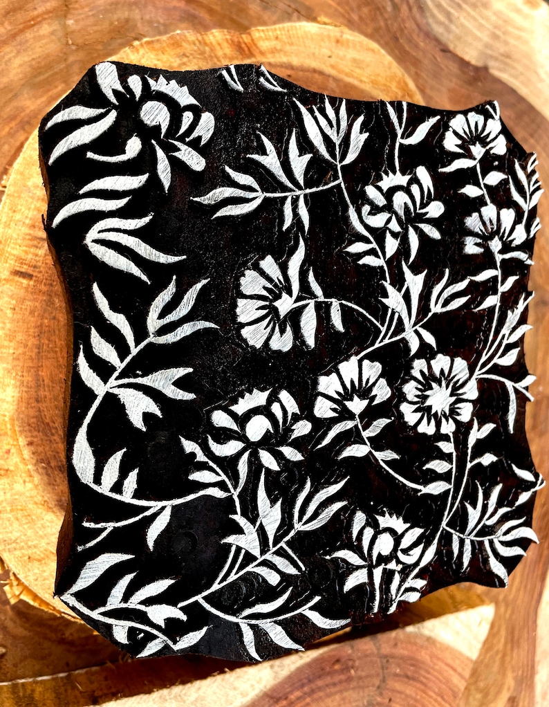 wooden block stamps professional printing block for fabric print clay, cookies, henna and tattoo image 3