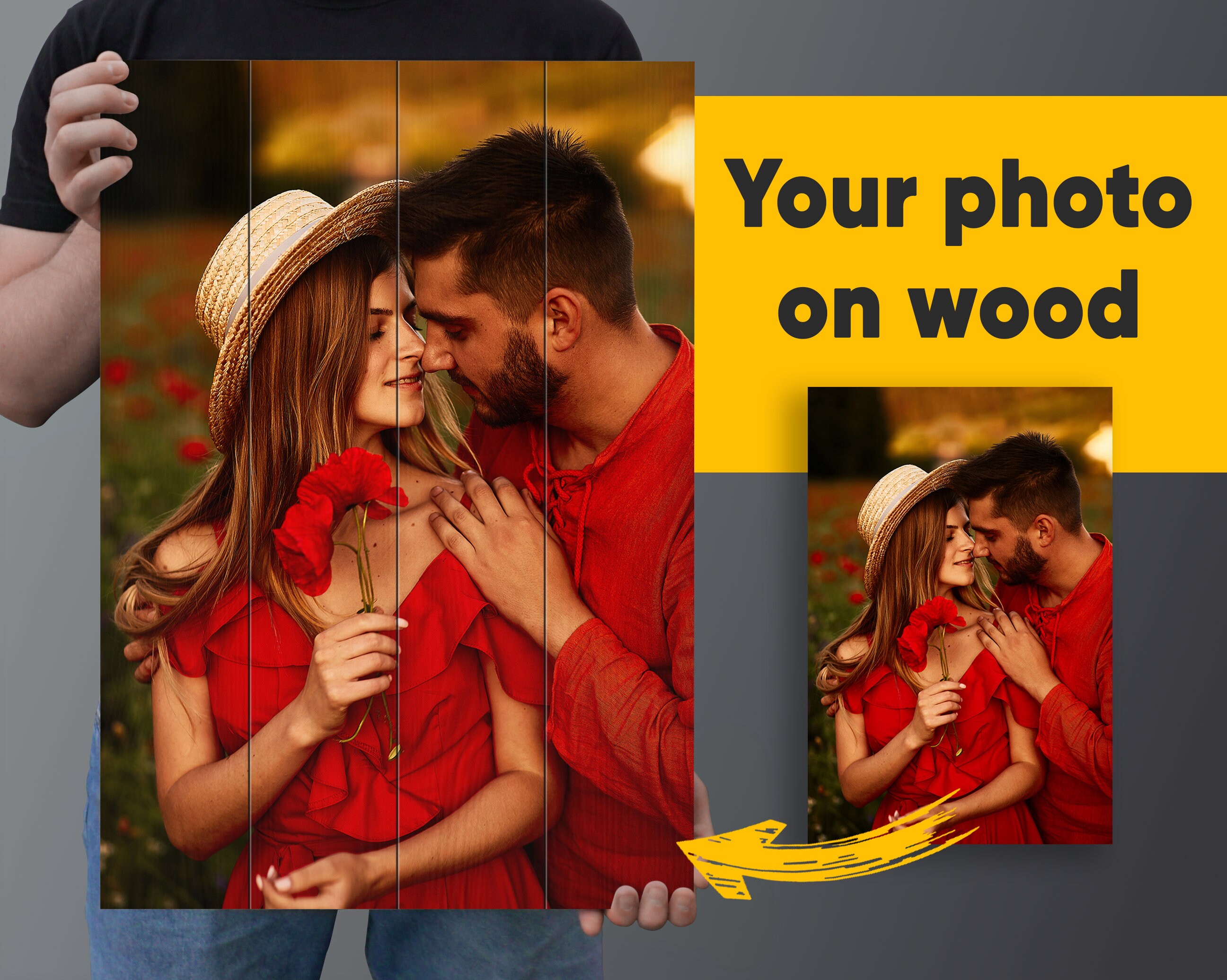 Photo frame prints Picture On Wood Custom Wood Photo Gift Etsy