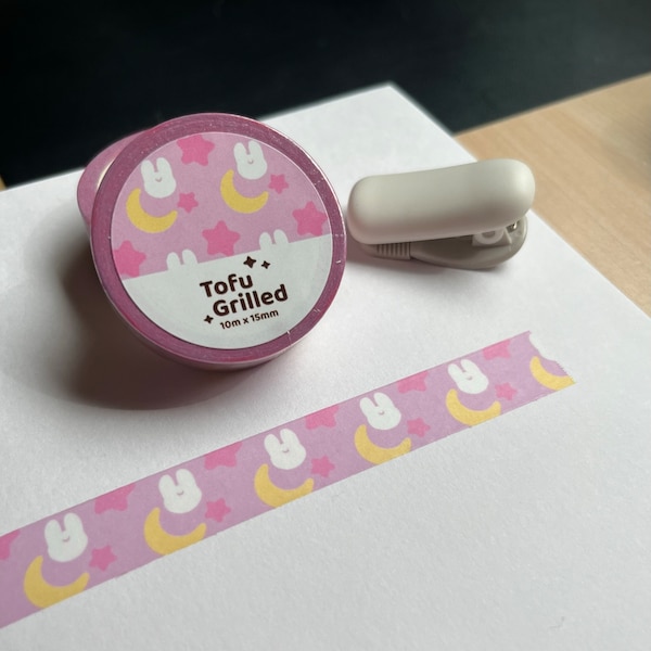 Cute Moon Bunny Washi Tape - Decorative Tape for Bullet Journaling and Crafts