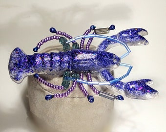 Lobster Crab Brooch handmade lobster brooch pin - Resin Fantasy Art - costume jewellery jewelry handmade unique design