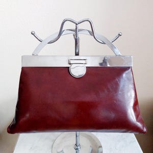 Handtasche Leder Tasche Clutch true vintage weinrot