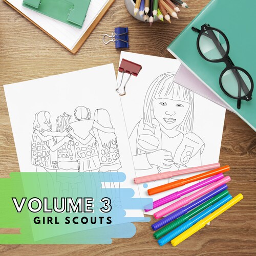 Girl Scout Junior Coloring Page Instant Download - Etsy